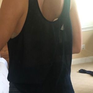 hollister sheer navy blue tank top